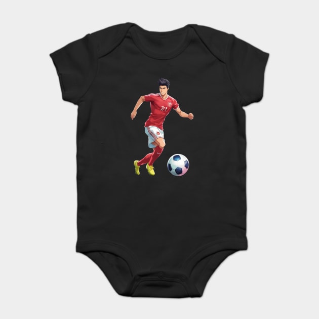 Football Run Kick Goal Baby Bodysuit by animegirlnft